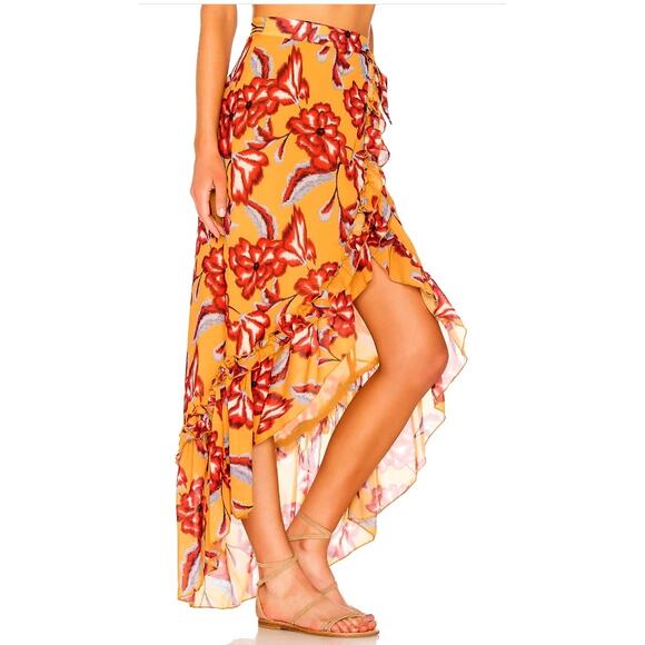 House of Harlow  x Revolve Size L Florence Wrap Midi Skirt in Reims Floral Print - Picture 1 of 16